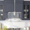 Hudson & Canal 11 in. Channing Pendant with Glass Shade Brushed Nickel & Seeded PD1611